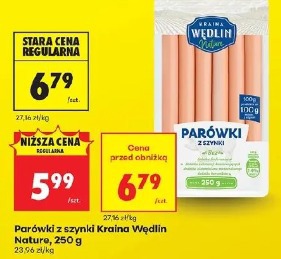 Parówki z szynki Kraina Wędlin Nature, 250 g