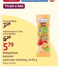 Babydream, batoniki owocowo-zbożowy, 4×25 g