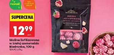 Malina liofilizowana w białej czekoladzie Biedronka