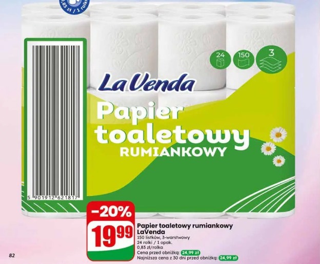 Papier toaletowy rumiankowy LaVenda