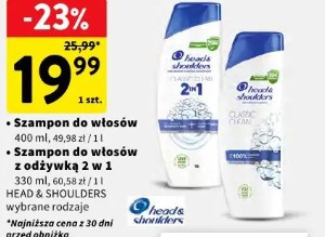 Szampon do włosów z odżywką 2 w 1 Head & Shoulders wybrane rodzaje