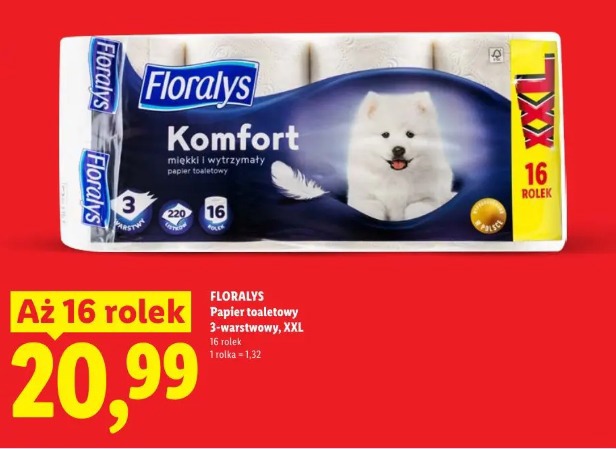 Floralys Papier toaletowy 3-warstwowy, XXL