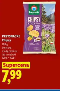 Przysnacki Chipsy śmietana z nutą czosnku lub ser górski