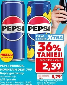 Pepsi, Mirinda, Mountain Dew, 7up Napój gazowany różne rodzaje