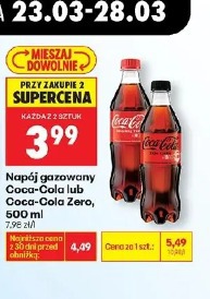Napój gazowany Coca-Cola lub Coca-Cola Zero