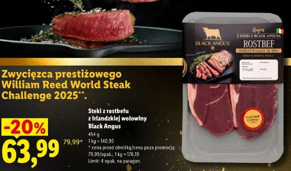 Steki z rostbefu z irlandzkiej wołowiny Black Angus
