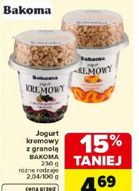 Jogurt kremowy z granolą Bakoma