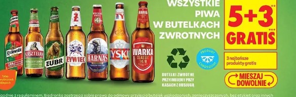 Wszystkie piwa w butelkach zwrotnych
