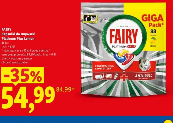 Fairy kapsułki do zmywarki Platinum Plus Lemon