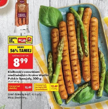 Kiełbaski z czosnkiem niedźwiedzim Kraina Wędlin Polskie Specjały