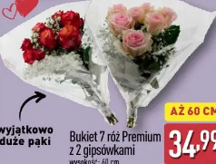 Bukiet 7 róż Premium z 2 gipsówkami