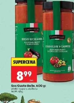 Sos Gusto Bello 30% pomidorów z oliwkami i kaparami