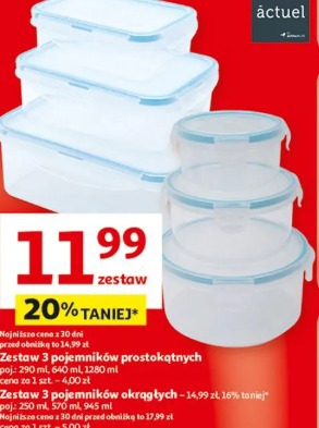 Zestaw 3 pojemników prostokątnych