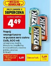 Napój energetyczny w puszce zero cukru Dzik