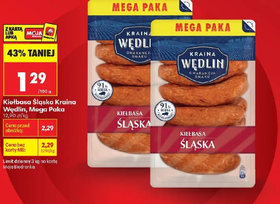Kiełbasa śląska Kraina Wędlin, Mega Paka