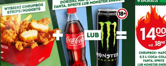 Chrupbox + napój 0,5 l: Coca-Cola, Fanta, Sprite lub Monster Energy