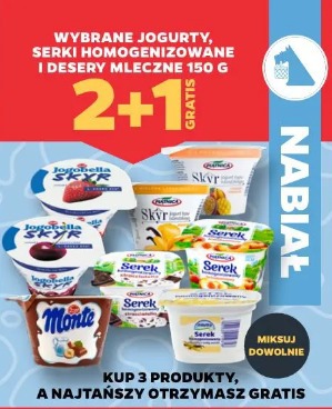Wybrane jogurty, serki homogenizowane i desery mleczne 150 g