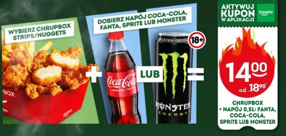 Chrupbox + Napój 0,5l: Fanta, Coca-Cola, Sprite lub Monster