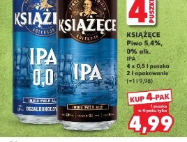 Książęce Piwo 5,4%, 0% alk. IPA