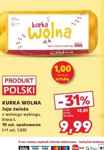 Kurka Wolna jaja świeże klasa L