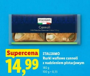 Italiamo Rurki waflowe cannoli z nadzieniem pistacjowym