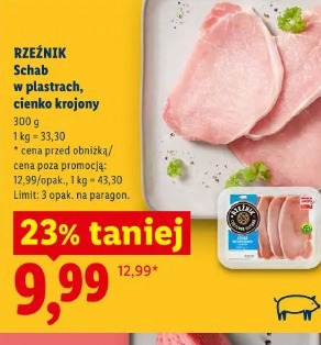 Rzeźnik Schab w plastrach, cienko krojony