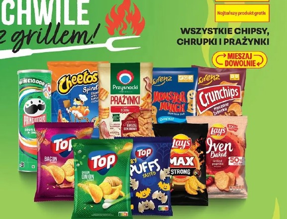 Wszystkie chipsy, chrupki i prażynki 2+1