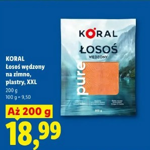 Koral Łosoś wędzony na zimno, plastry, XXL