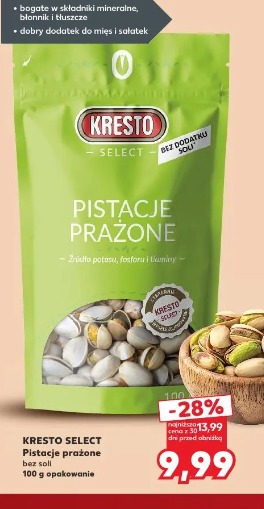 Kresto Select Pistacje prażone bez soli