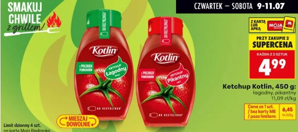 Ketchup Kotlin, 450 g: łagodny, pikantny