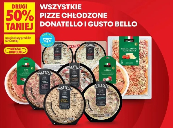 Wszystkie pizze chłodzone Donatello i Gusto Bello