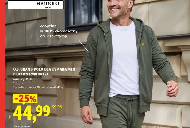 U.S. Grand Polo dla Esmara Men Bluza dresowa męska