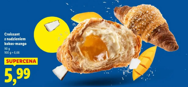 Croissant z nadzieniem kokos-mango
