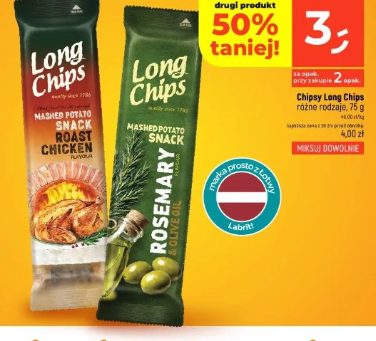 Long Chips mashed potato snack rosemary & olive oil