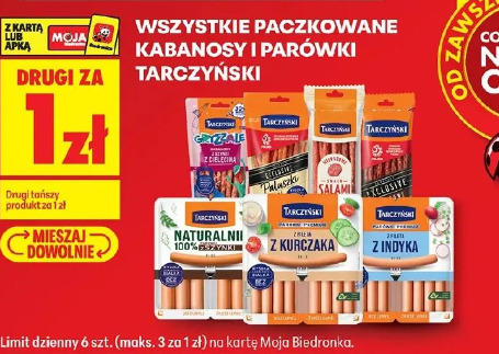 Wszystkie paczkowane kabanosy i parówki Tarczyński