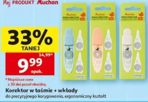 Korektor w taśmie + wkłady Auchan