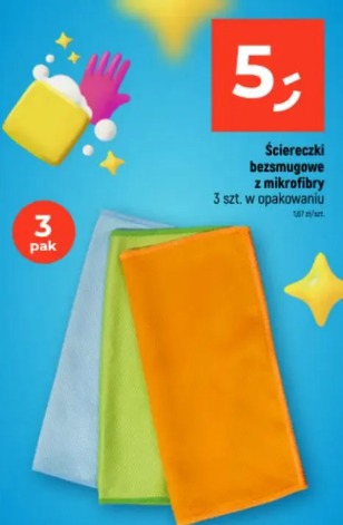 Ściereczki bezsmugowe z mikrofibry