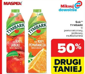Tymbark sok pomarańczowy, jabłkowy, multiwitamina