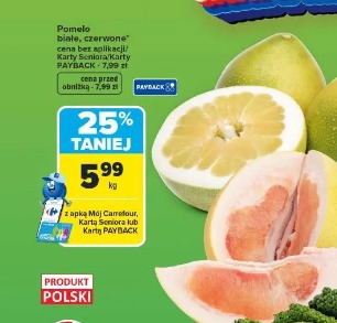 Pomelo białe, czerwone