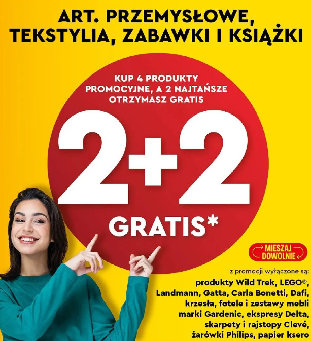 Art. przemysłowe, tekstylia, zabawki i książki 2+2 gratis