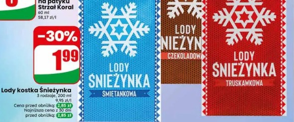 Lody kostka Śnieżynka śmietankowa