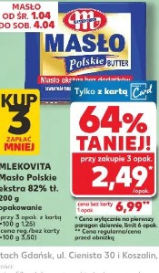 Masło Polskie ekstra 82% tł. Mlekovita
