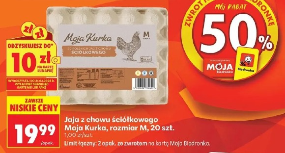 Jaja z chowu ściółkowego Moja Kurka