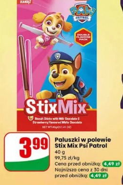 Paluszki w polewie Stix Mix Psi Patrol