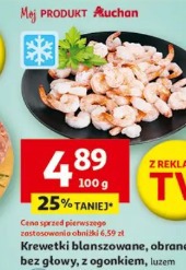 Krewetki blanszowane, obrane, bez głowy, z ogonkiem