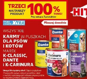 Wszystkie karmy w puszkach dla psów i kotów marek K-Classic, Dante i K-Carniura