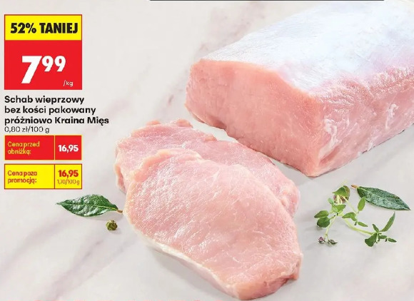 Schab wieprzowy bez kości pakowany próżniowo