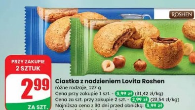 Ciastka z nadzieniem Lovita Roshen