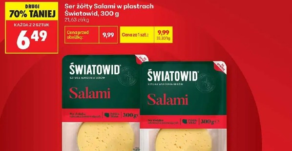 Ser żółty Salami w plastrach Światowid