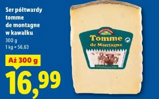 Ser półtwardy tomme de montagne w kawałku